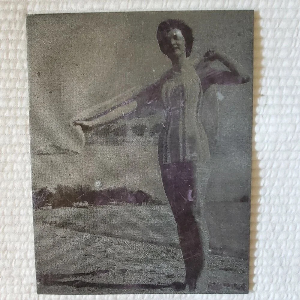 Metal Printing Plate Photo 5.5x7 Vintage Women Bathing Suit Negatives 60 70 - Picture 2 of 4